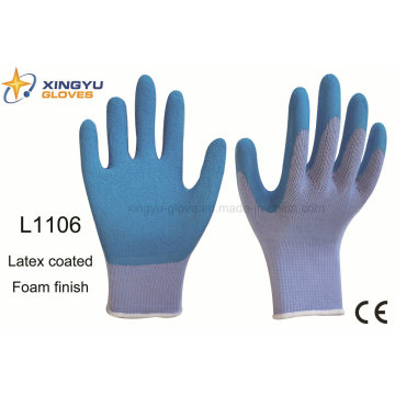 10g High Grade Polyester Shell Latex Foam Coated Safety Work Glove (L1106)